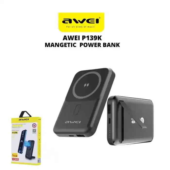 Awei P139K 10000mAh Portable Powerbank Magnetic Wireless